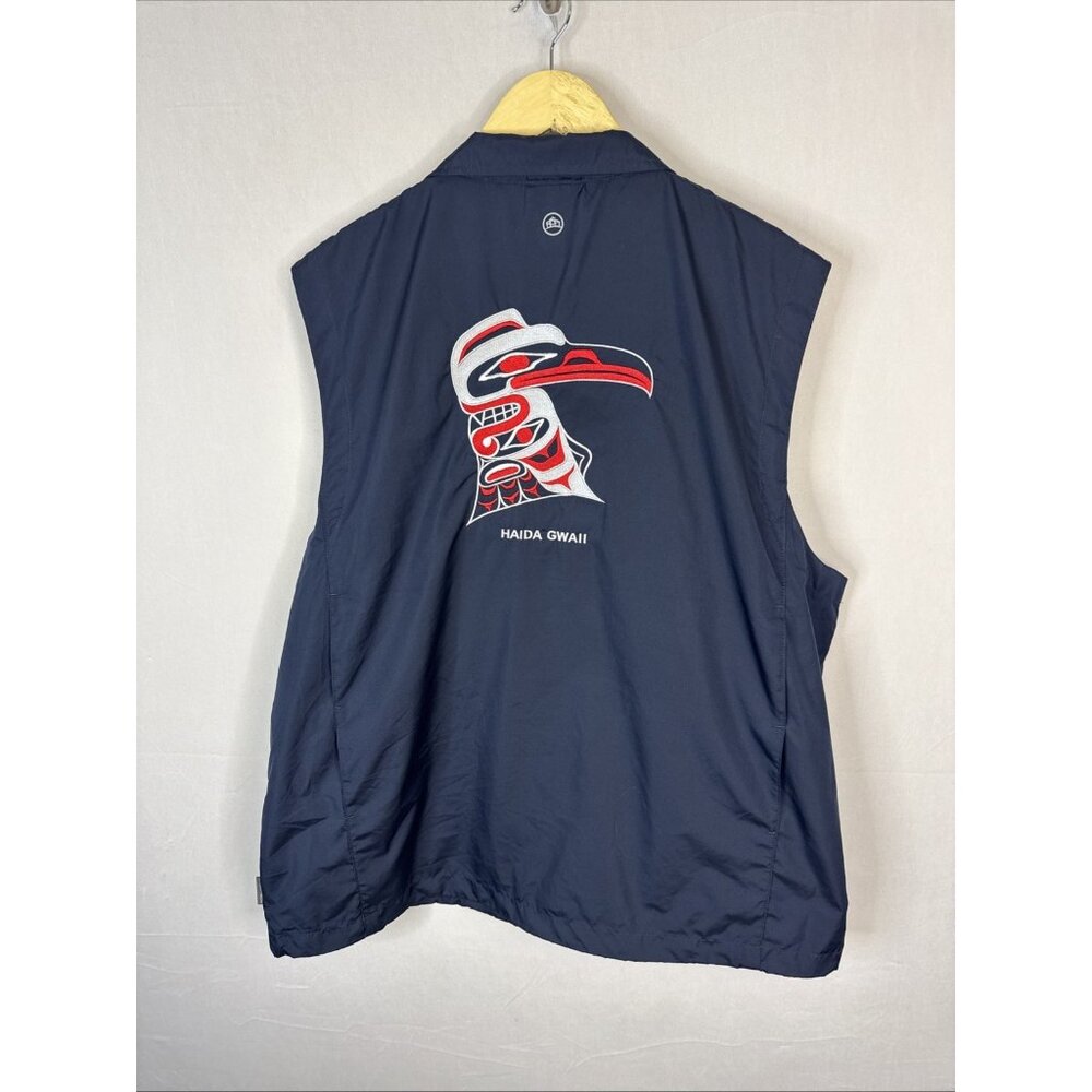 Stormtech Haida Gwaii Windbreaker Vest Navy XL Totem Graphic
